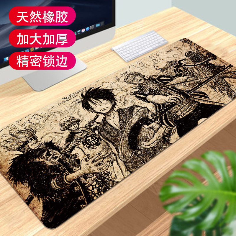 One PieceMouse pad Super large cad command to work in an office Shortcut key complete works of female comic Electronic competition Wrist pad desktop Keyboard pad summer student desk Table mat male ps Large Game computer Cushions customized