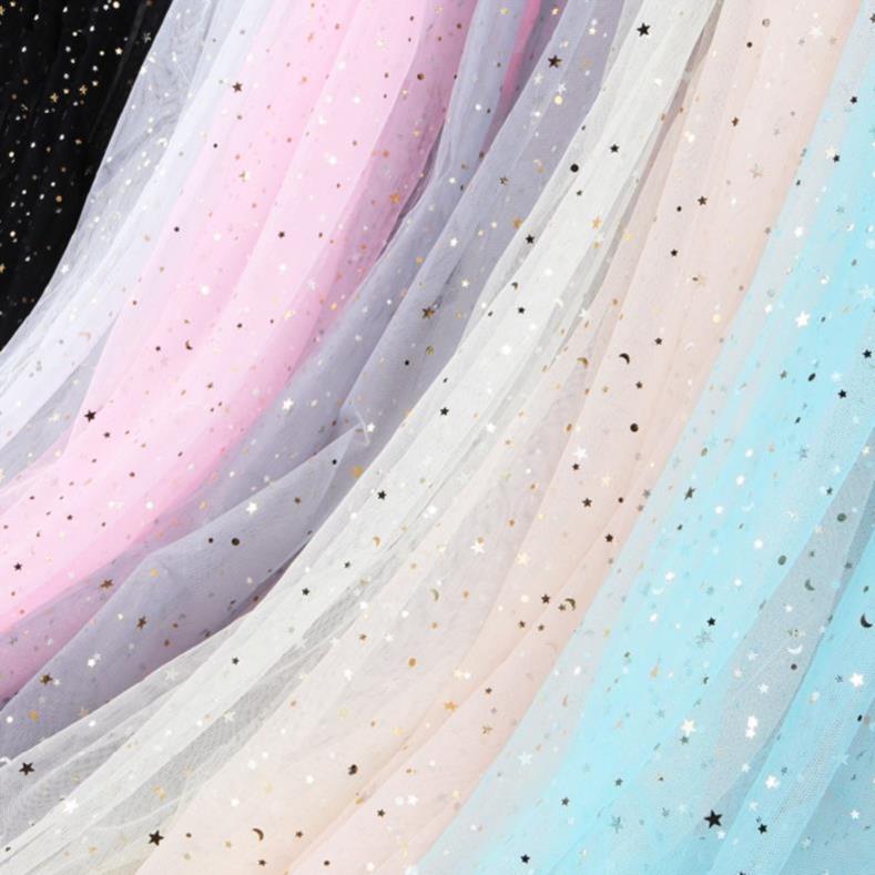 Bedside Chinese style background gauze fabric wall decoration wedding black gauze Princess Sharman pink light pink gauze sequins - Taobao