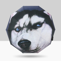 Creative umbrella funny vertical middle finger personality automatic folding men and women large umbrellas summer sunscreen and UV protection