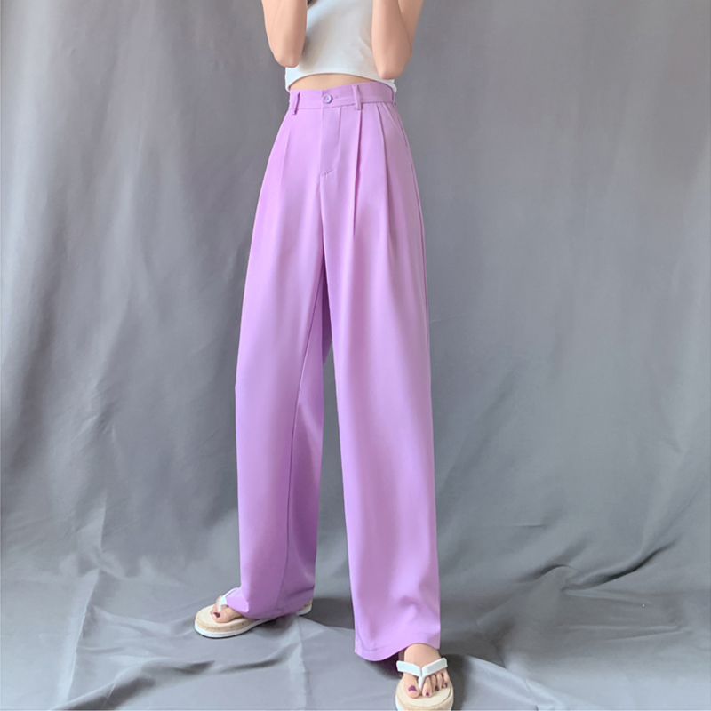 2022 Summer New Broadlegged Pants Covety Summer Thin Suit Tug Pants
