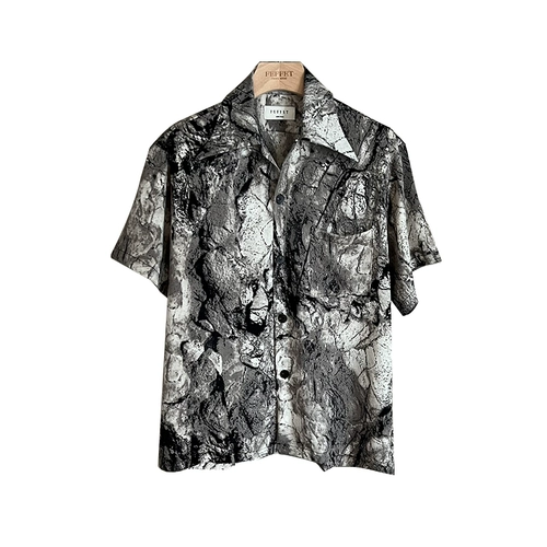 Летняя шелковая дизайнерская ретро брендовая рубашка, изысканный стиль, тренд сезона