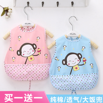 Saliva towel cotton baby waterproof tether Child summer large lace-up newborn bib Eat baby bib