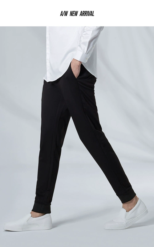 Qi Brand Quần nam mùa đông Harem Quần nam Thời trang thông thường Quần Slim Quần thể thao thoải mái Quần nam phổ biến - Quần tây thường