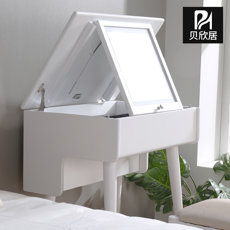 Beixinju net red dresser bedroom modern simple solid wood clamshell folding makeup table table Mini small apartment type