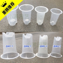 # Transparent orchid basin White plastic orchid flower pot side hole breathable round basin 