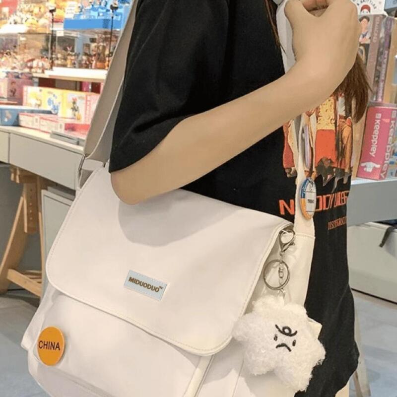 Ins College Student Crossbody Bag for Class Casual Backpack Shoulder Bag Japanese Style Bag for Women Harajuku Retro Messenger Bag for Men