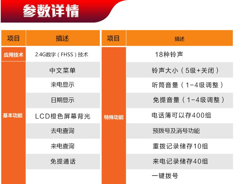 飞利浦DCTG152无绳电话机 固定座机 办公 家用 老人 无线子母机