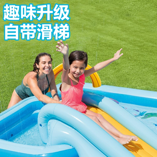 INTEX Горка, бассейн с шариками, аквапарк для игр в воде для рыбалки