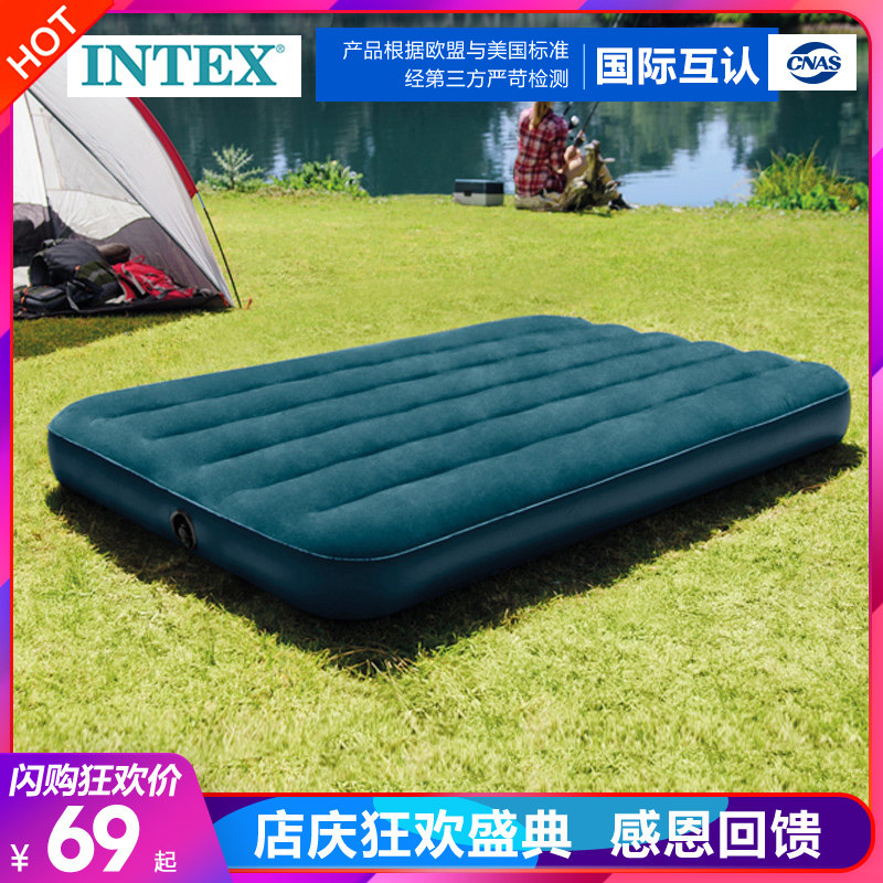 INTEX inflatable mattress Household double air cushion Single thickened outdoor portable inflatable folding bed