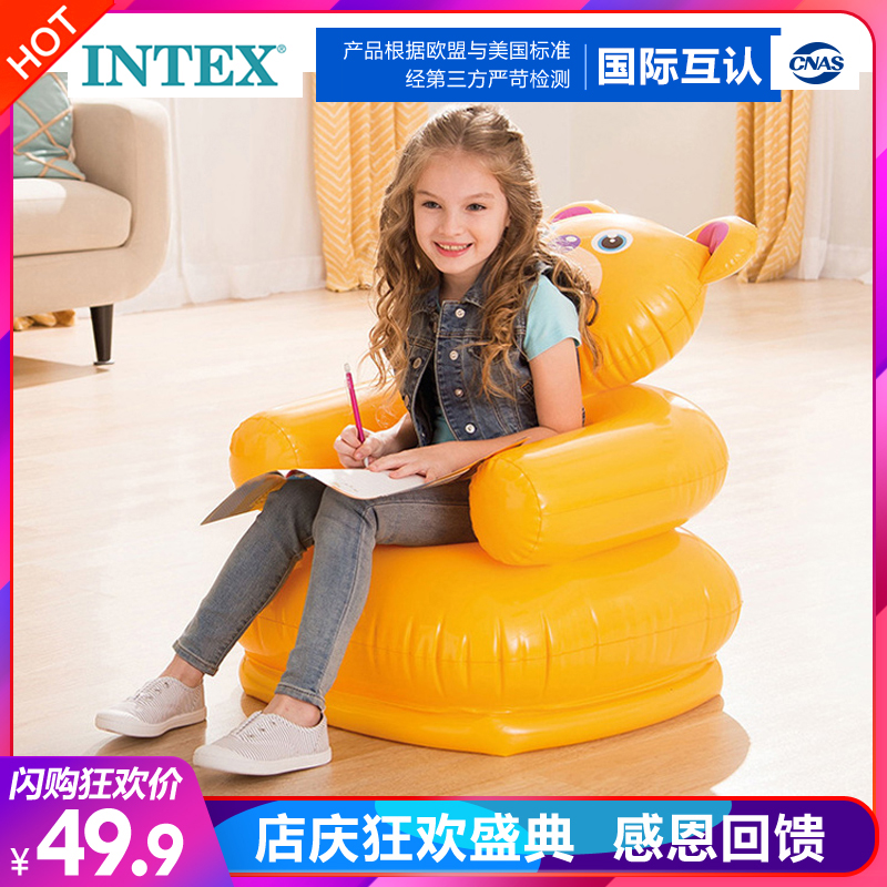 INTEX inflatable sofa child seat baby portable safety back seat stool child chair