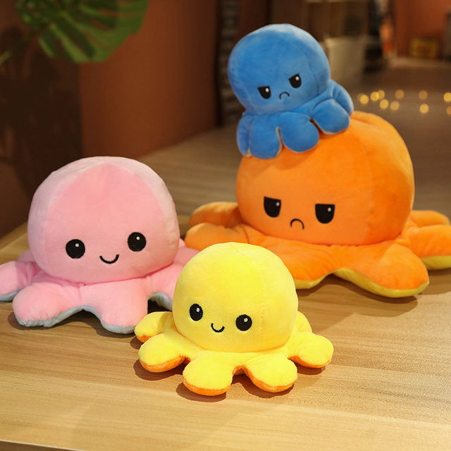 Douyin ins double-sided octopus doll plush toy reversible face-changing doll gift birthday bestie girl