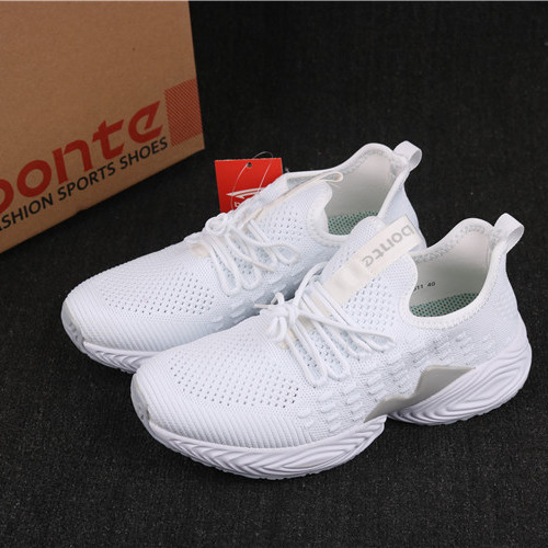 Summer single mesh breathable men's jogging shoes casual shoes sports shoes lightweight flying woven white shoes high elastic non-slip wear-resistant