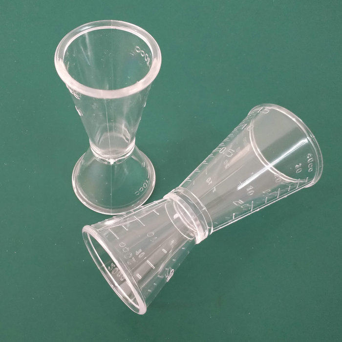 Coffee Milk Tea Shop 1OZ With Scale Double Head Curling Plastic Oz Cup 45ml Fructose Juice Quantity Cup Size