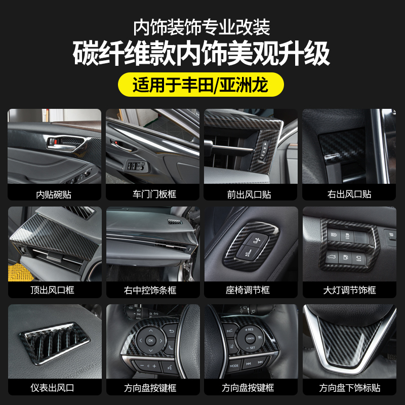Special for Toyota Asian Dragon Central Control Desk Panel Carbon fiber Shift handle head Stall Frame Interior Accessories Retrofitting
