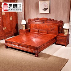 Красный кровати 东阳红木家具大果紫檀缅甸花梨木大床中式实木双人床古典卧室婚床