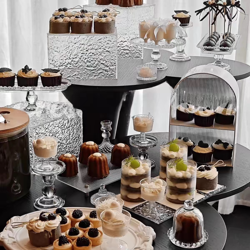 European-Style Acrylic Dessert Table Display Stand Birthday Cake Banquet Dessert Tray Wedding Opening Decoration Ornaments