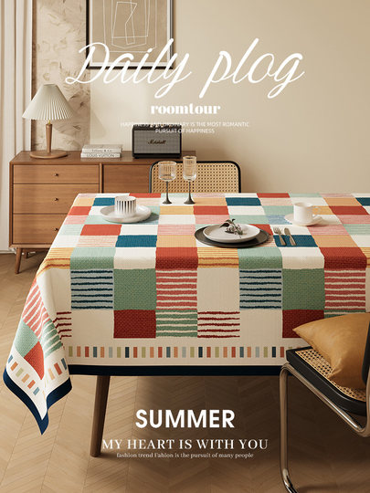 Американская ретро-скатерть: водонепроницаемая, маслостойкая, термостойкая, не требующая стирки. Новая модель 2025 года, легкий люкс, высококачественный чехол для журнального столика.