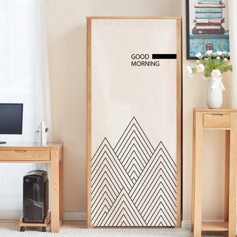Wardrobe dust curtain open Velcro cloakroom self-adhesive bookcase mirror blocking partition home bedroom