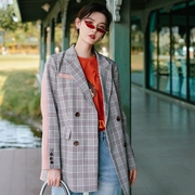 Ins check áo khoác nhỏ nữ mùa xuân 2019 phiên bản Hàn Quốc mới của phụ nữ nhỏ khâu retro phù hợp với nữ nhỏ - Business Suit