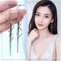 Tassel earrings 2021 New Tide long temperament S925 sterling silver Korean earrings Net red atmospheric fashion ear jewelry