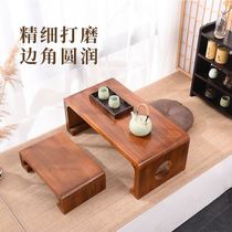 Solid wood tatami coffee table bay window table Japanese coffee table Chinese culture table tea table balcony low table simple kang piano table