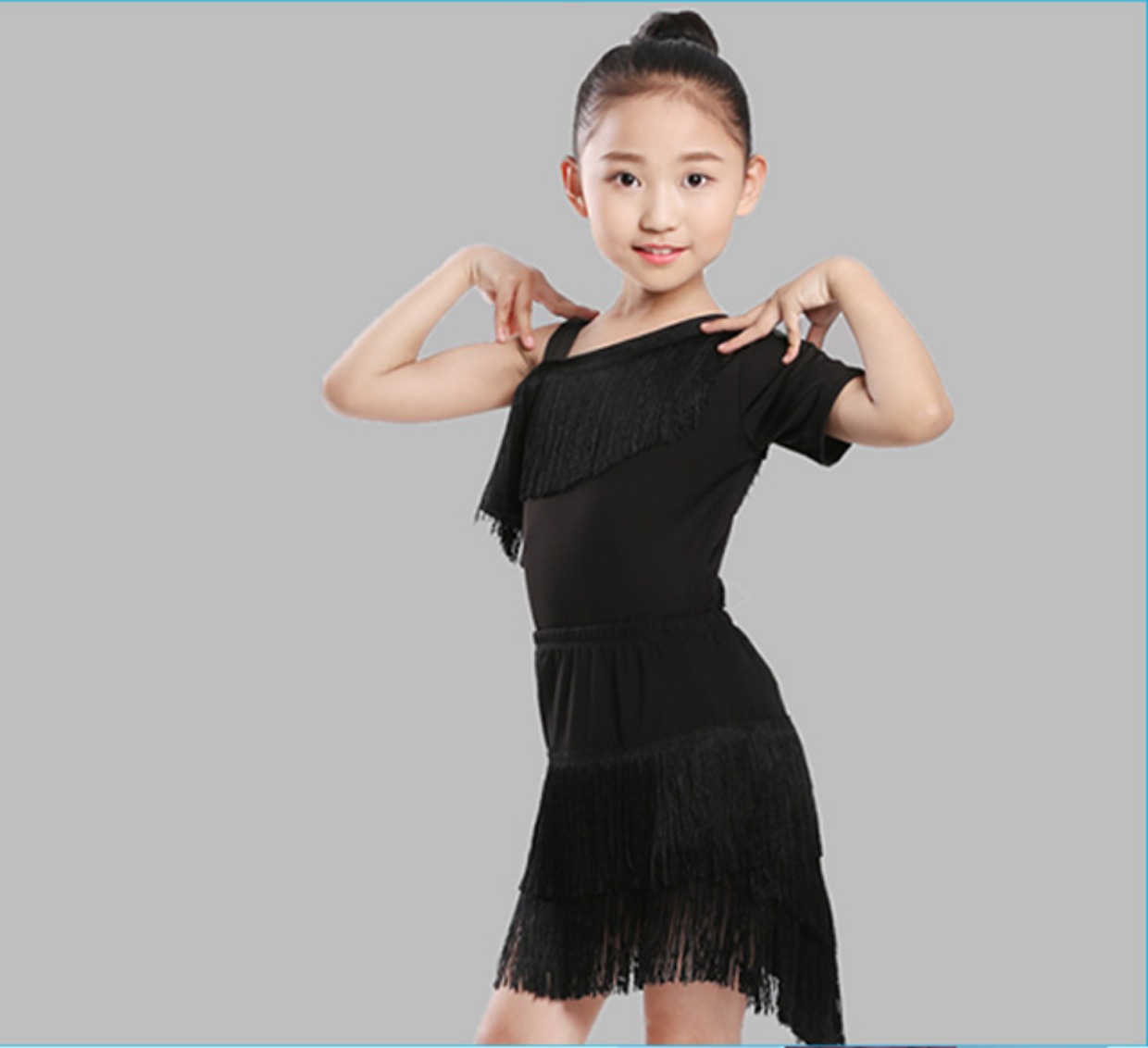 Váy khiêu vũ Latin váy cho bé gái váy hiệu suất tập thể dục quần áo mùa hè mới - Trang phục quan ao tre em