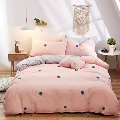 Printed simple multi-piece sheet cotton quilt cover bedding cotton four-piece cotton cotton student quilt cover