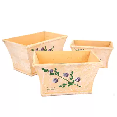 Garden time wooden board color hand-painted flower simulation green plant decorative flower set basin umbrella bucket