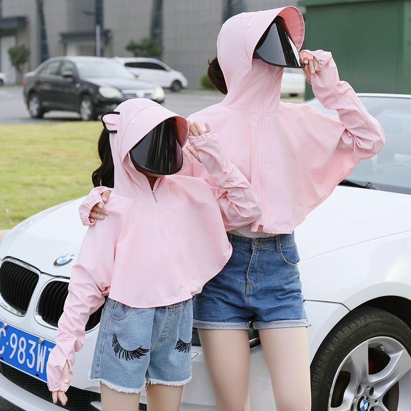 Anti-flying foam shading hat anti UV big hat visor sunscreen children child summer bike covered face mask protective cap