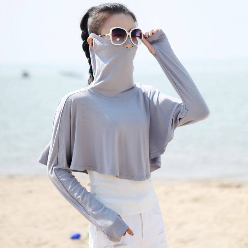 Summer driving sunscreen shawl female face mask long sleeve sunscreen riding electric car breathable cloak cloak mask neck mask