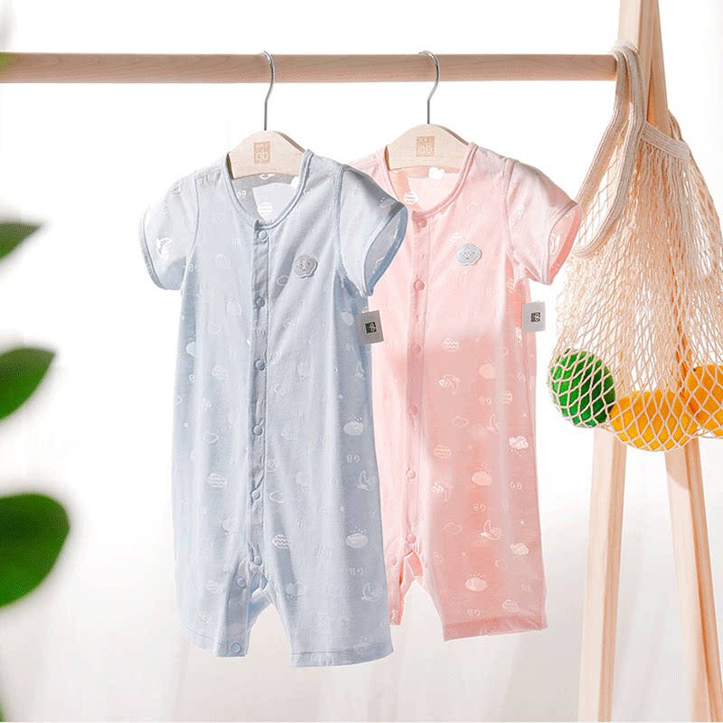 GB Good Child Connected Clothes Summer Bowl Short-sleeved Baby Short-sleeved Cotton Newborn Baby Clothing Breakthrough Clothing