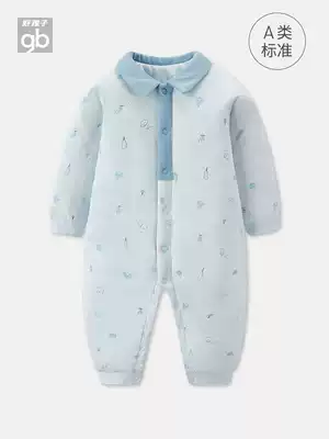 Good children Winter baby cardigan jumpsuit newborn clothes clip cotton clothes home clothes baby cotton climbing clothes