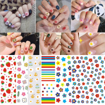 Nail art pictures net red nail stickers Hyuna Wind Net red nail stickers Smiley face Strawberry rainbow little daisy nail art