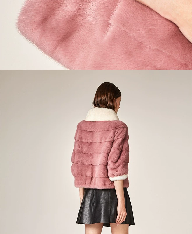 Cửa hàng Anti-YINER Yiner mùa đông thời trang mới nhấn màu ngắn đứng cổ áo lông chồn lông nữ - Faux Fur