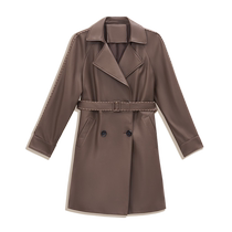 YINER specializes in womens spring double-breasted design windbreaker sheep leather jacket