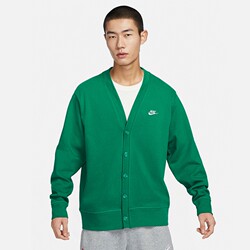 Nike Nike Spring New Men 's Knitted 카디건 녹색 캐주얼 스택 자수 스웨터 FN3899-365