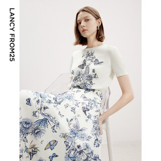 Langzi high-end thin french short-sleeved wool sweater short-sleeved summer 2024 new temperament women's top