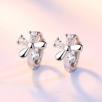 USA Imported Mosandrill Au750 Five Flowers White Gold Earrings 18k Rose Gold Ear Buckled Clove Flowers Earrings