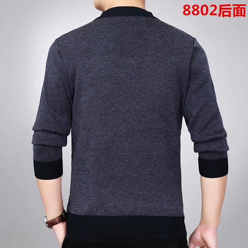 Áo len cashmere mùa đông nam v-cổ dày trung niên kinh doanh gà trái tim cổ áo len cha mặc áo len màu rắn áo khoác sơ mi nam