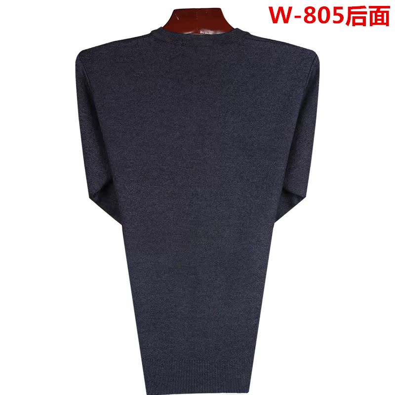 Đàn ông trung niên mùa thu và mùa đông màu rắn lỏng kích thước lớn gà trái tim cổ áo len trung niên áo len dày v-cổ áo len áo sơ mi nam hàng hiệu