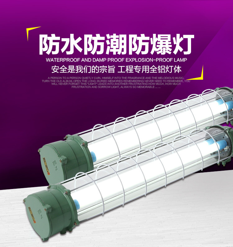 LED explosion-proof lamp flameproof fluorescent tube 1*40W single and double tube garage gas station moisture-proof lamp Three anti-fluorescent lamp