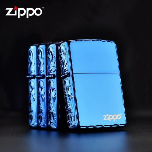 Играя в более легкую Zippo подлинный резьба Blue IC