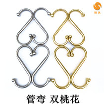 304201 STAINLESS STEEL DECORATION ACCESSORIES DOOR FLOWER WINDOW FLOWER PROTECTION STAIRCASE DECORATION FENCE DECORATION FLOWER PIPE BEND DOUBLE PEACH BLOSSOM