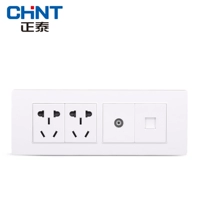 Zhengtai Electrician Type 118 Wall Socket New5d Стальная рама ослепительно белый четырехбиторный два -приподлинный телевизионный компьютер