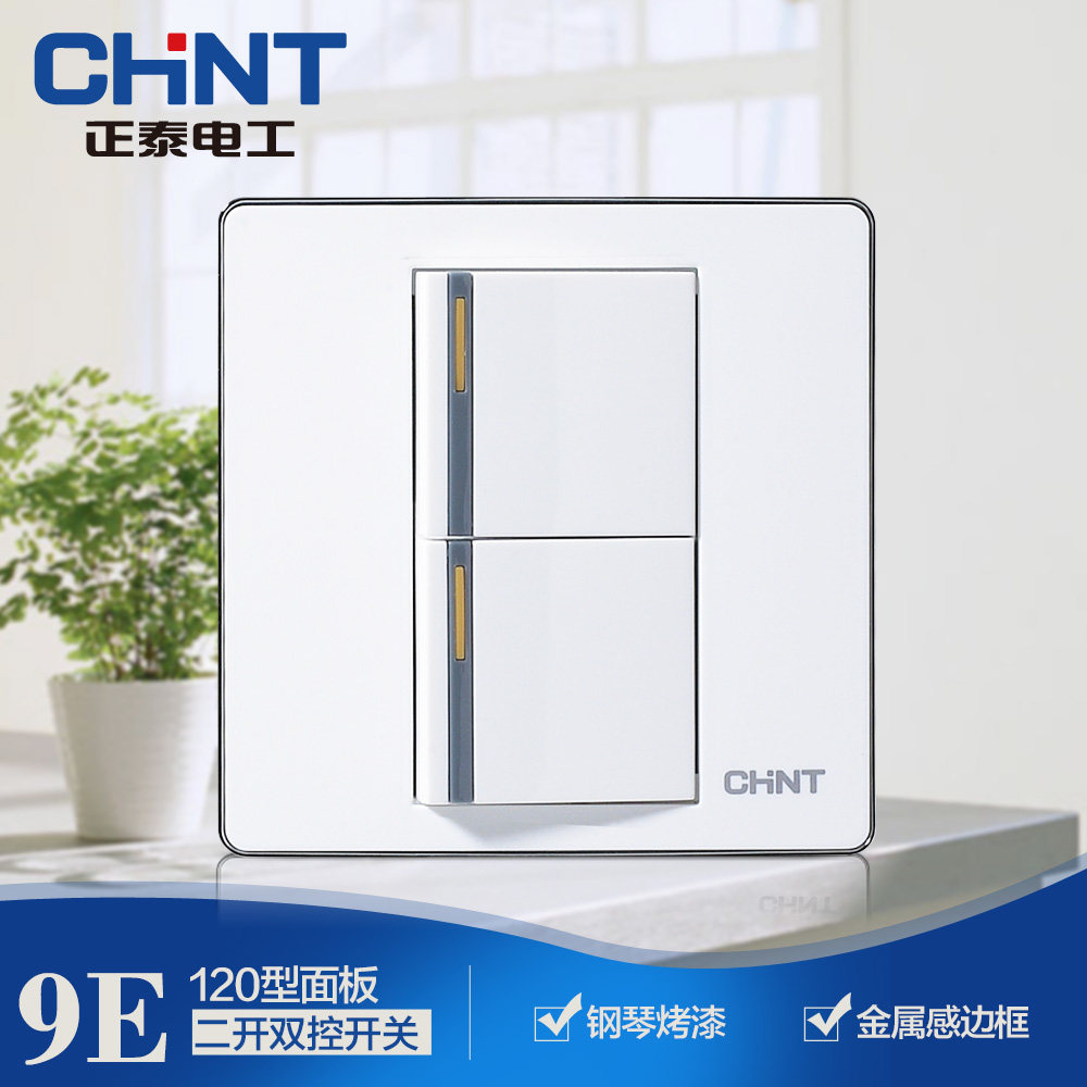 Zhengtai switch socket 120 type switch socket NEW9E 86 type panel two open double control switch panel