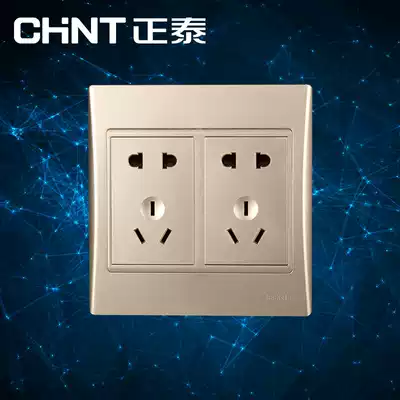 Chint Electric Electric 120 NEW9L Safety Steel Frame Wall Switch Socket Gold Ten Hole Socket