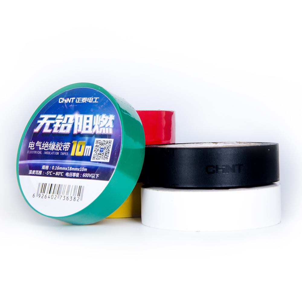 Zhengtai Electric Black Tape Đen Băng tự dính Băng cách điện Trắng 10 mét Băng điện PVC Chống cháy và chịu nhiệt độ cao