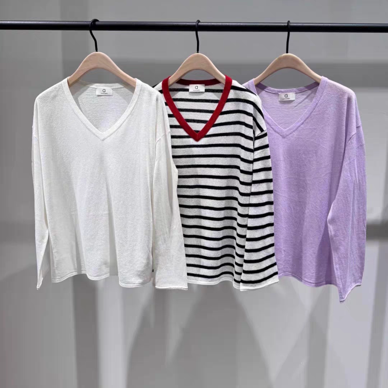 [Act Series] Authentic 2026 Autumn New Product Cotton, Linen, Silk, Lightweight, Sheer Cover-Up Knitwear Mbf3Swt014