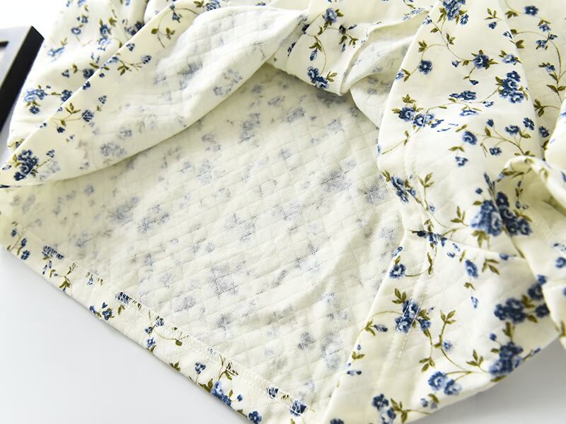 Mùa thu và mùa đông nữ đồ ngủ lớp không khí đơn áo top hoa dài tay áo len Tian Yuanfeng không khí cotton nhà bộ đồ mặc nhà mùa hè