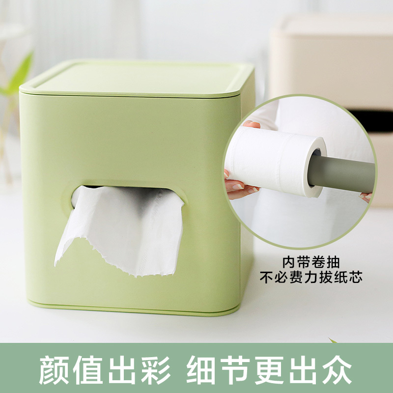 Tissue Box, Bathroom Roll Paper Box, Living Room Cylindrical Roll Paper Tube, Toilet Waterproof Paper Towel Tube, Desktop Roll Paper Tube Box